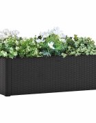 vidaXL Градинска повдигната леха самополивна антрацит 100x43x33 см