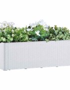 vidaXL Градинска повдигната леха самополивна бяла 100x43x33 см