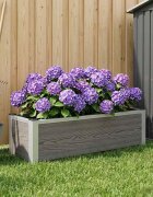 vidaXL Градинска повдигната леха Сиво 100 x 30 x 22 см WPC и алуминий