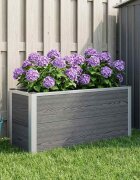 vidaXL Градинска повдигната леха Сиво 100 x 30 x 42 см WPC и алуминий