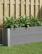 vidaXL Градинска повдигната леха Сиво 100 x 30 x 72 см WPC и алуминий