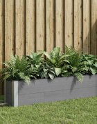 vidaXL Градинска повдигната леха Сиво 150 x 30 x 36 см WPC и алуминий