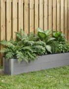 vidaXL Градинска повдигната леха Сиво 200 x 30 x 36 см WPC и алуминий