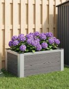 vidaXL Градинска повдигната леха Сиво 50 x 30 x 22 см WPC и алуминий
