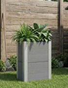vidaXL Градинска повдигната леха Сиво 50 x 30 x 72 см WPC и алуминий