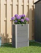 vidaXL Градинска повдигната леха Сиво 50 x 30 x 82 см WPC и алуминий