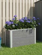 vidaXL Градинска повдигната леха Сиво 75 x 30 x 42 см WPC и алуминий
