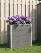 vidaXL Градинска повдигната леха Сиво 75 x 30 x 82 см WPC и алуминий