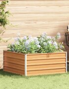 vidaXL Градинска повдигната леха Светло кафяво 100 x 100 x 45 cm