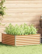 vidaXL Градинска повдигната леха Светло кафяво 98 x 100 x 36 см