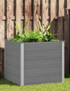 vidaXL Градинска повдигната леха WPC 100x100x91 см сива