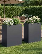 vidaXL Градинска саксия 2 бр. Антрацит 40 x 20 x 50 см