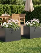 vidaXL Градинска саксия 2 бр. Антрацит 40 x 30 x 30 см