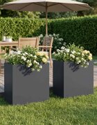 vidaXL Градинска саксия 2 бр. Антрацит 50 x 30 x 40 см