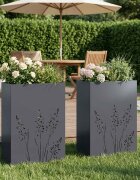vidaXL Градинска саксия 2 бр. Антрацит 50 x 30 x 75 см