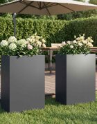 vidaXL Градинска саксия 2 бр. Антрацит 50 x 30 x 75 см