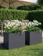 vidaXL Градинска саксия 2 бр. Антрацит 60 x 30 x 50 см