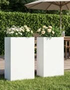 vidaXL Градинска саксия 2 бр. Бяло 40 x 20 x 75 см