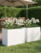 vidaXL Градинска саксия 2 бр. Бяло 60 x 30 x 50 см