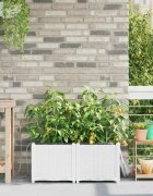 vidaXL Градинска саксия 2 бр. Бяло 80 x 40 x 375 см ПП