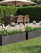 vidaXL Градинска саксия 2 бр. Черно 100 x 20 x 20 см