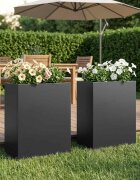 vidaXL Градинска саксия 2 бр. Черно 40 x 20 x 50 см