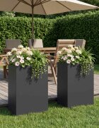 vidaXL Градинска саксия 2 бр. Черно 50 x 30 x 75 см