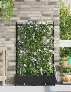 vidaXL Градинска саксия 2 бр. Черно 80 x 40 x 126 см ПП