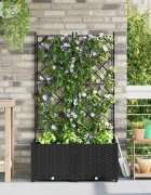 vidaXL Градинска саксия 2 бр. Черно 80 x 40 x 143 см ПП