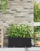 vidaXL Градинска саксия 2 бр. Черно 80 x 40 x 375 см ПП