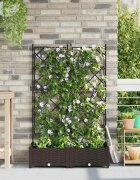 vidaXL Градинска саксия 2 бр. Кафяво 80 x 40 x 1255 см ПП