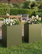 vidaXL Градинска саксия 2 бр. Маслиненозелено 40 x 20 x 50 см