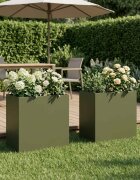 vidaXL Градинска саксия 2 бр. Маслиненозелено 50 x 30 x 40 см