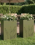 vidaXL Градинска саксия 2 бр. Маслиненозелено 50 x 30 x 75 см