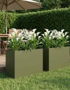 vidaXL Градинска саксия 2 бр. Маслиненозелено 60 x 30 x 50 см