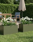 vidaXL Градинска саксия 2 бр. Маслиненозелено 80 x 50 x 50 см