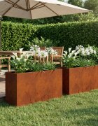 vidaXL Градинска саксия 2 бр. Ръждясало 100 x 20 x 49 см