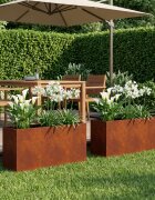 vidaXL Градинска саксия 2 бр. Ръждясало 100 x 30 x 40 см