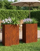 vidaXL Градинска саксия 2 бр. Ръждясало 50 x 30 x 75 см