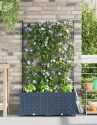 vidaXL Градинска саксия 2 бр. Сиво 80 x 40 x 143 см ПП