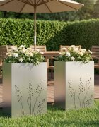 vidaXL Градинска саксия 2 бр. Сребристо 50 x 30 x 75 см