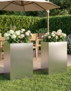 vidaXL Градинска саксия 2 бр. Сребристо 50 x 30 x 75 см