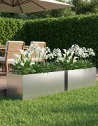 vidaXL Градинска саксия 2 бр. Сребристо 60 x 20 x 20 см