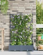 vidaXL Градинска саксия 2 бр. Светлосиво 80 x 40 x 1255 см ПП