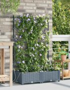 vidaXL Градинска саксия 2 бр. Светлосиво 80 x 40 x 126 см ПП