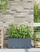 vidaXL Градинска саксия 2 бр. Светлосиво 80 x 40 x 375 см ПП