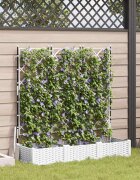 vidaXL Градинска саксия 3 бр. Бяло 120 x 40 x 1255 см ПП