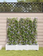 vidaXL Градинска саксия 3 бр. Бяло 120 x 40 x 126 см ПП