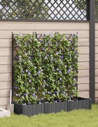 vidaXL Градинска саксия 3 бр. Черно 120 x 40 x 1255 см ПП