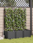 vidaXL Градинска саксия 3 бр. Черно 120 x 40 x 143 см ПП